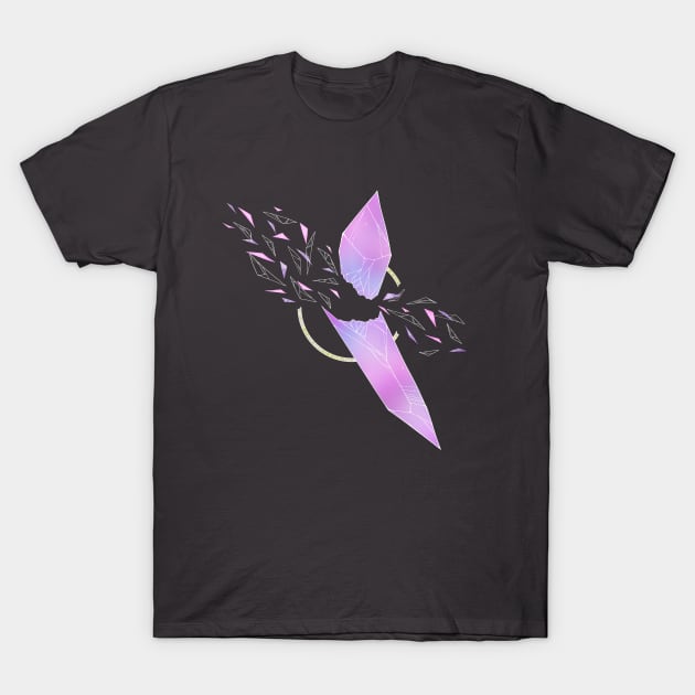 Geometric Crystal Shards T-Shirt by Cosmic Queers